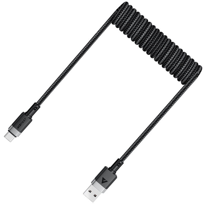 Дата кабель Acefast C14-04 USB to Type-C 3A (1.2m), Black 2, купити оптом з доставкою