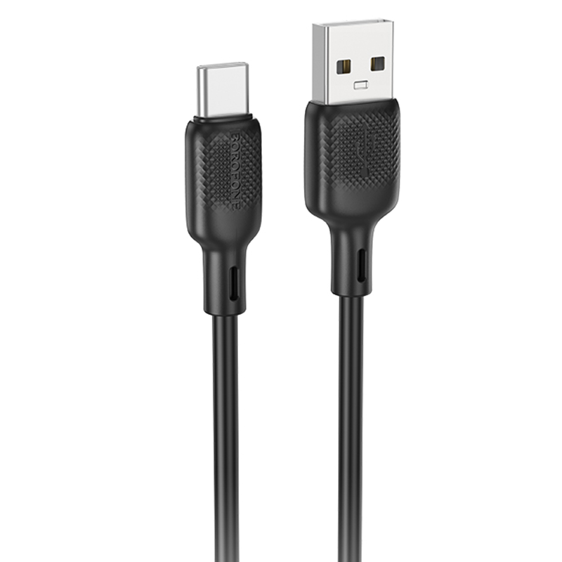 Дата кабель Borofone BX113 Lenny USB to Type-C 3A (1m), Black, купить оптом с доставкой