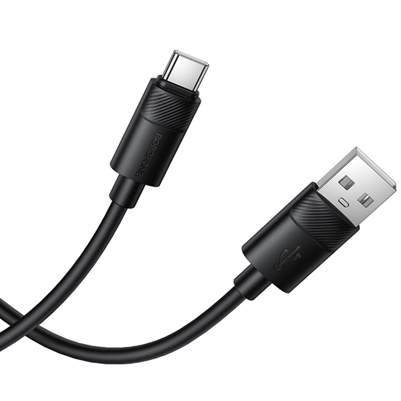 Дата кабель Borofone BX123 Leya USB to Type-C 36W (1m), Black 3, купить оптом с доставкой
