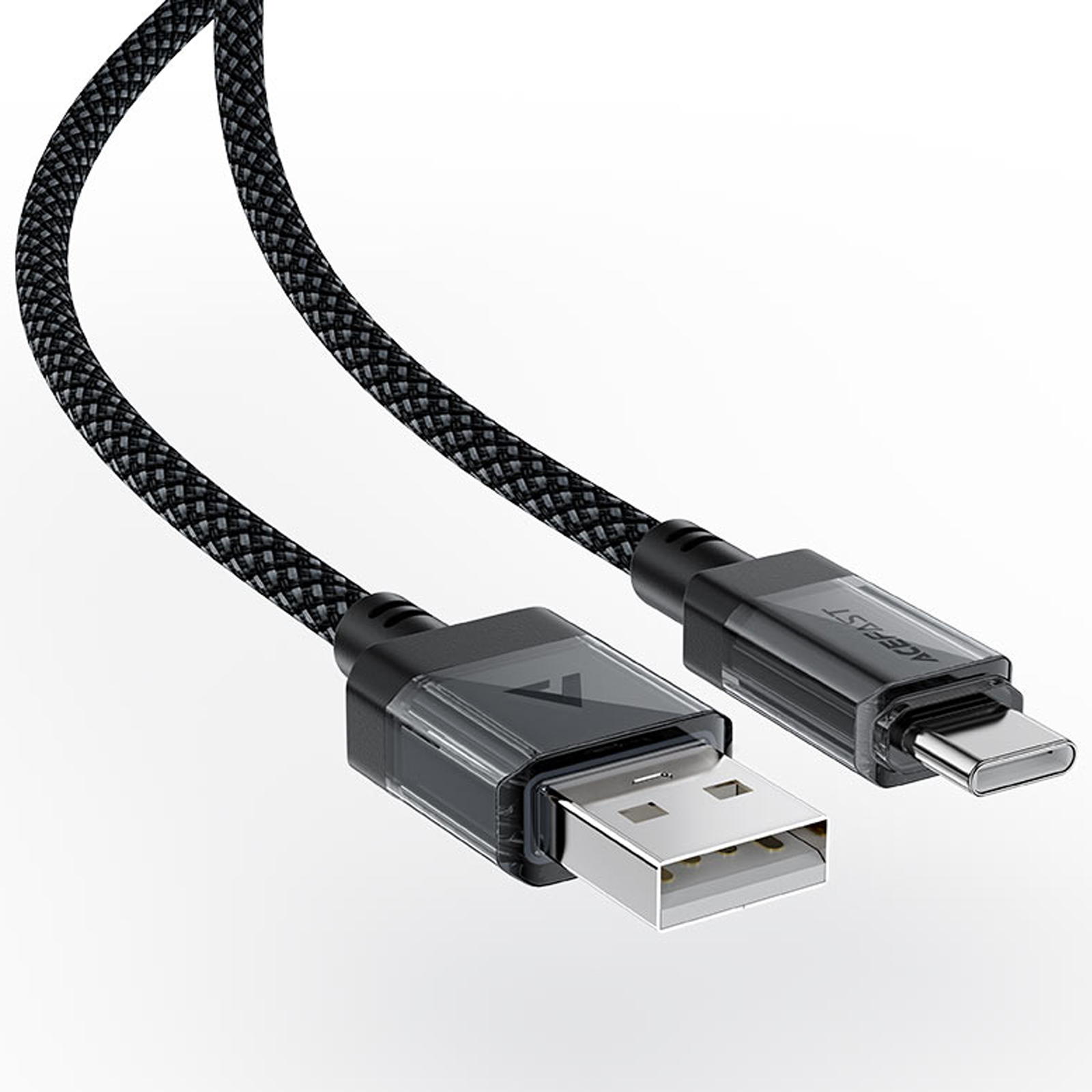 Дата кабель Acefast C12-04 USB to Type-C 3A (1.2m), Black 2, купити оптом з доставкою