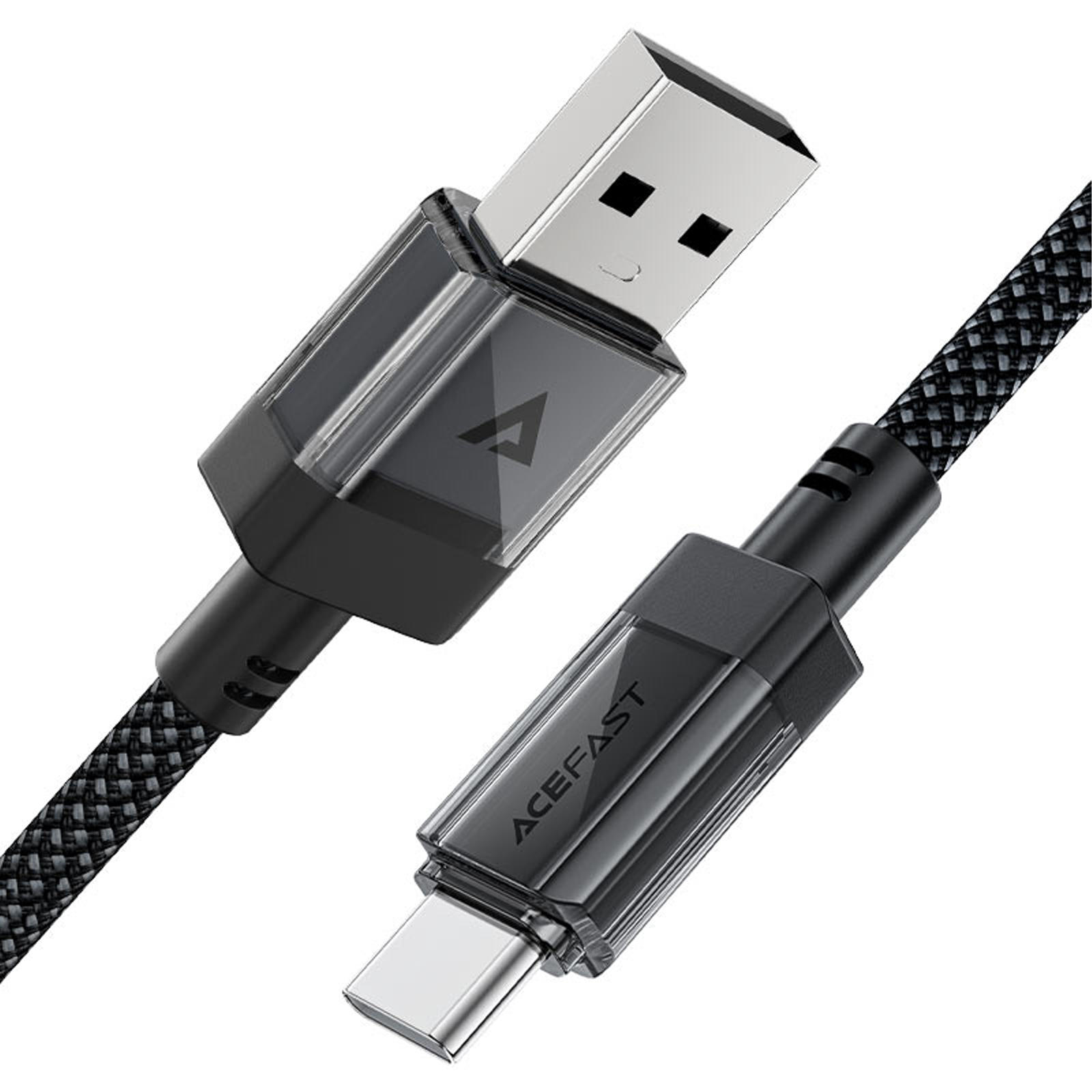 Дата кабель Acefast C12-04 USB to Type-C 3A (1.2m), Black 3, купити оптом з доставкою