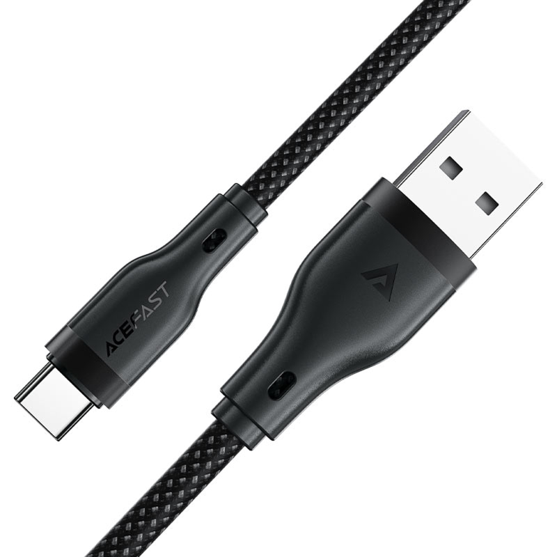 Дата кабель Acefast C8-04 USB to Type-C 3A (1.2m), Black 2, купити оптом з доставкою