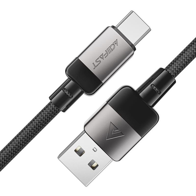 Дата кабель Acefast C9-04 USB to Type-C 3A (1.2m), Black 2, купить оптом с доставкой