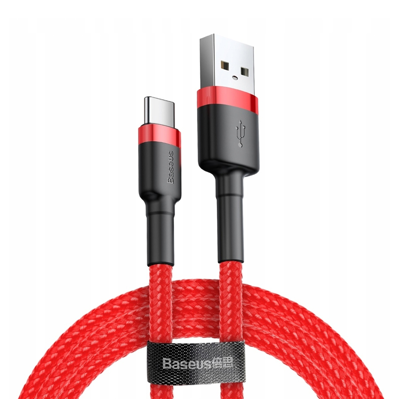 Дата кабель Baseus Cafule USB to Type-C Cable 3A (1m) (CATKLF-B) на картинке №1