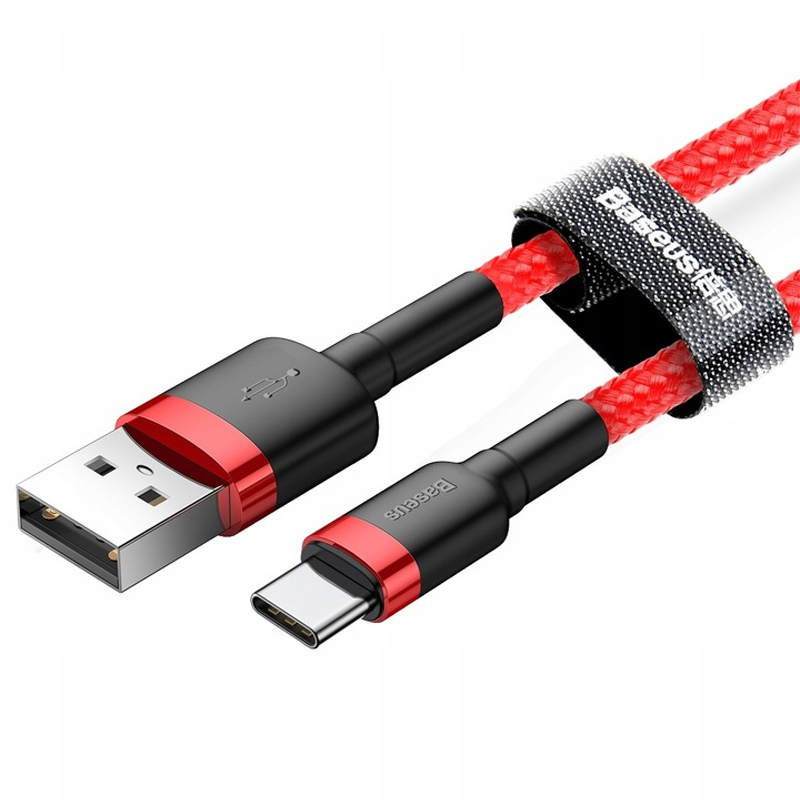 Дата кабель Baseus Cafule USB to Type-C Cable 3A (1m) (CATKLF-B) на картинке №2