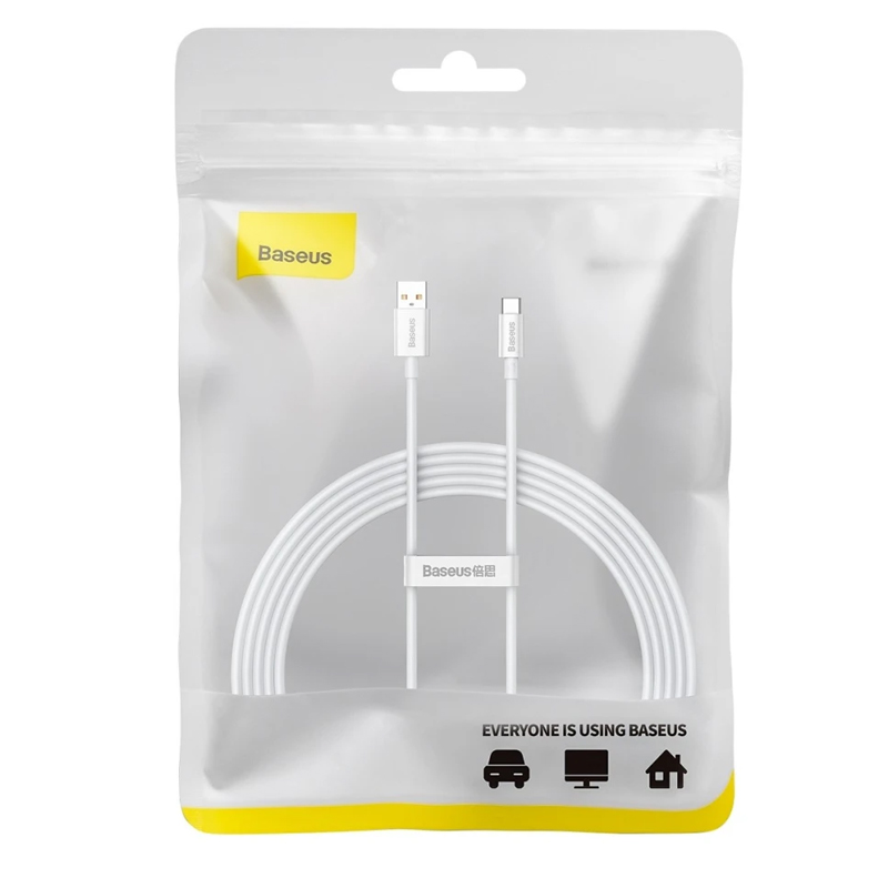 Дата кабель Baseus Superior Series Fast Charging USB to Type-C 100W (2m) (P10320102214), Moon White 4, купить оптом с доставкой