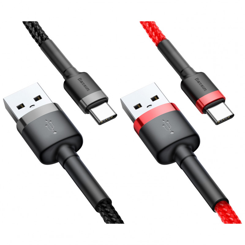 Дата кабель Baseus Cafule USB to Type-C Cable 3A (0.5m) (CATKLF-A), купити оптом з доставкою