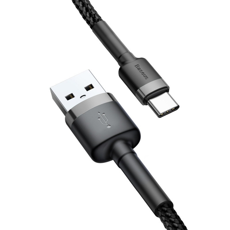 Дата кабель Baseus Cafule USB to Type-C Cable 3A (0.5m) (CATKLF-A) на картинке №4