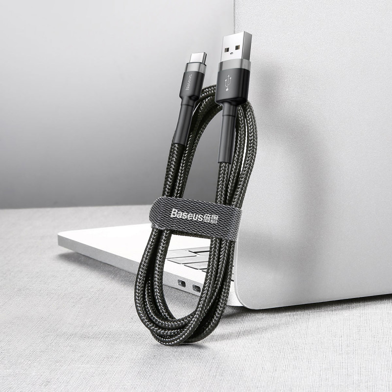 Дата кабель Baseus Cafule USB to Type-C Cable 3A (0.5m) (CATKLF-A) на картинке №5