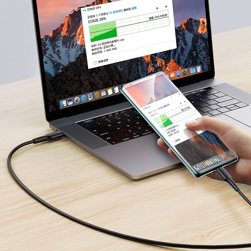 Дата кабель USAMS US-SJ459 U43 Type-C to Type-C 100W PD (1.2m) дивитися фото №4