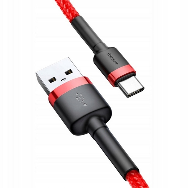 Дата кабель Baseus Cafule USB to Type-C Cable 2A (2m) (CATKLF-C) на картинке №2