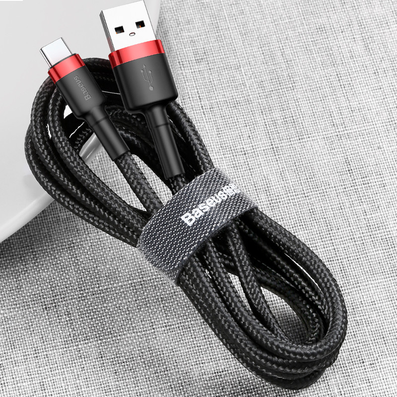 Дата кабель Baseus Cafule USB to Type-C Cable 2A (2m) (CATKLF-C) на картинке №4