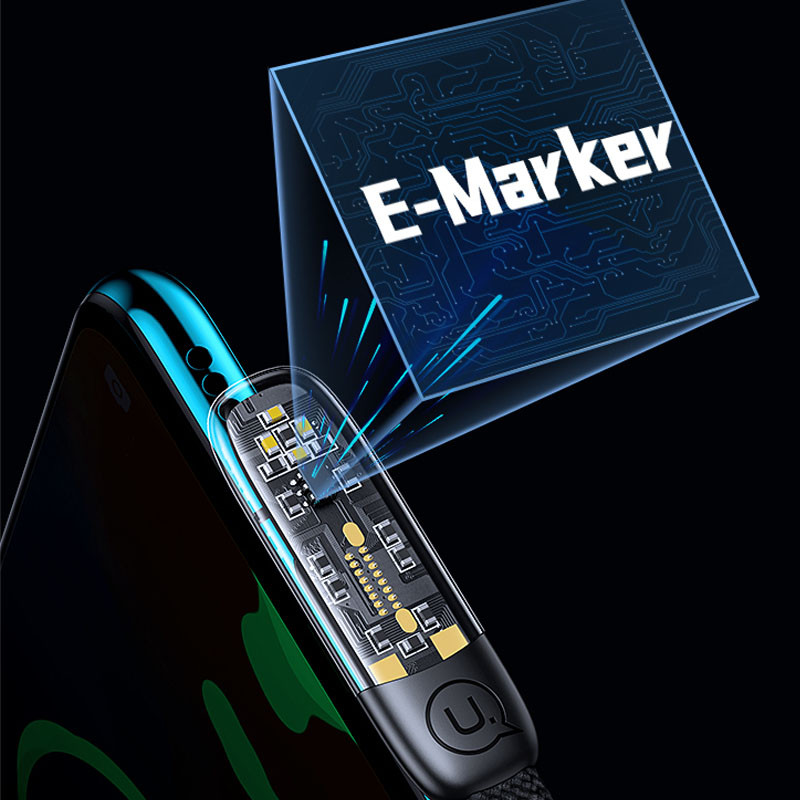 Дата кабель USAMS US-SJ587 Type-C to Type-C PD 100W Right-angle (2m) дивитися фото №5