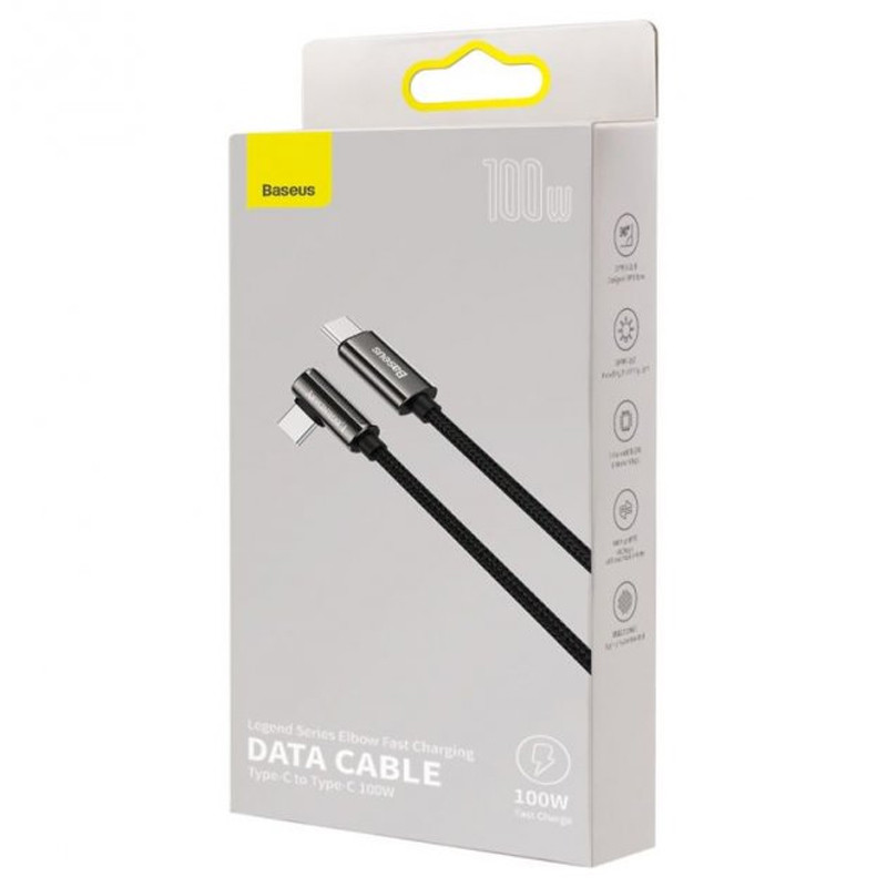 Дата кабель Baseus Legend Series Elbow Type-C to Type-C 100W (1m) (CATCS-01) дивитися фото №4