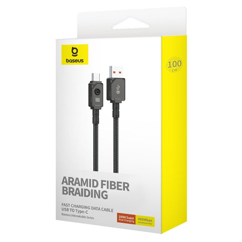 Дата кабель Baseus Unbreakable Series Fast Charging USB to Type-C 100W 1m (P10355801111-0) дивитися фото №6