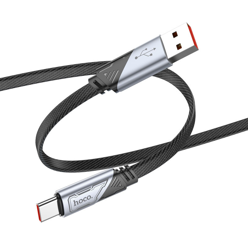 Дата кабель Hoco U119 Machine charging data USB to Type-C 5A (1.2m), Black 1, купить оптом с доставкой