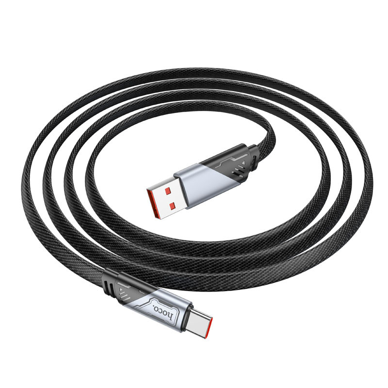 Дата кабель Hoco U119 Machine charging data USB to Type-C 5A (1.2m), Black 2, купить оптом с доставкой