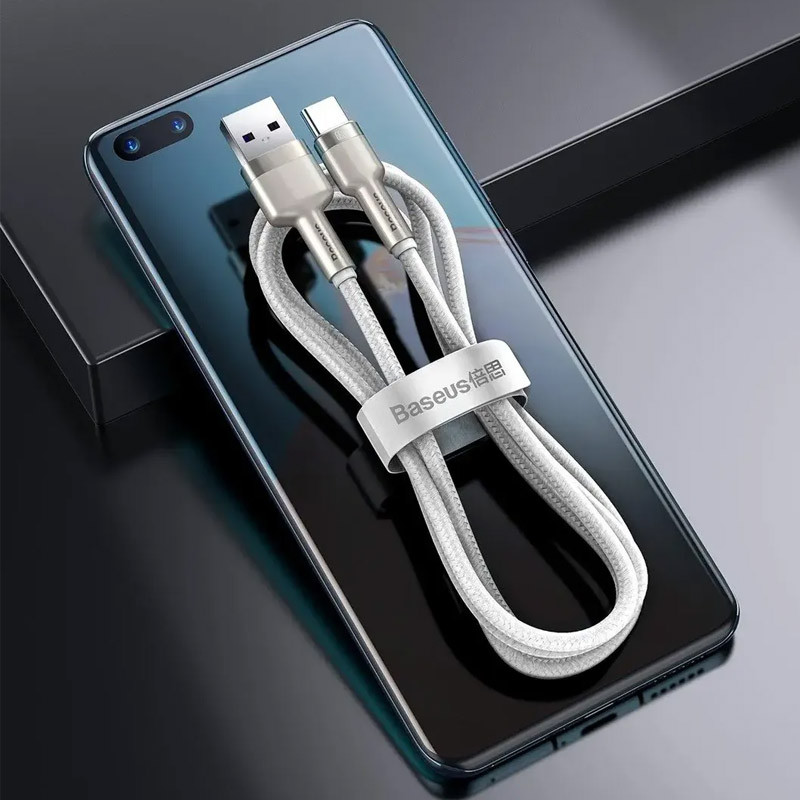 Дата кабель Baseus Cafule Metal Data USB to Type-C 66W (1m) (CAKF00010) дивитися фото №4