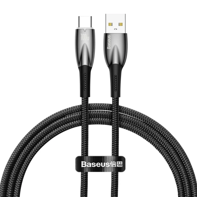 Дата кабель Baseus Glimmer Series Fast Charging Data Cable USB to Type-C 100W 1m (CADH00040), Black, купить оптом с доставкой