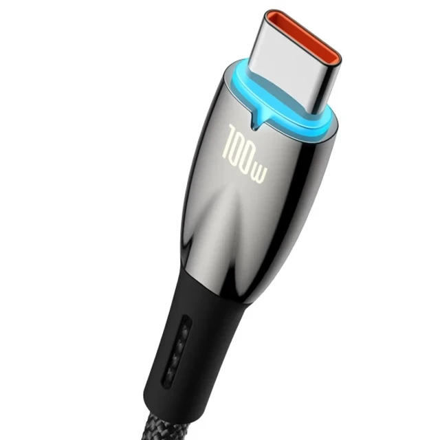 Дата кабель Baseus Glimmer Series Fast Charging Data Cable USB to Type-C 100W 1m (CADH00040), Black 1, купить оптом с доставкой