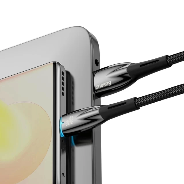 Дата кабель Baseus Glimmer Series Fast Charging Data Cable USB to Type-C 100W 1m (CADH00040), Black 2, купить оптом с доставкой