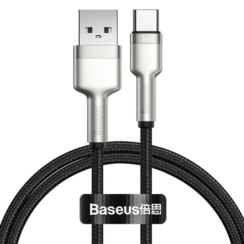 Дата кабель Baseus Cafule Metal Data USB to Type-C 66W (2m) (CAKF0002) на малюнкі №1