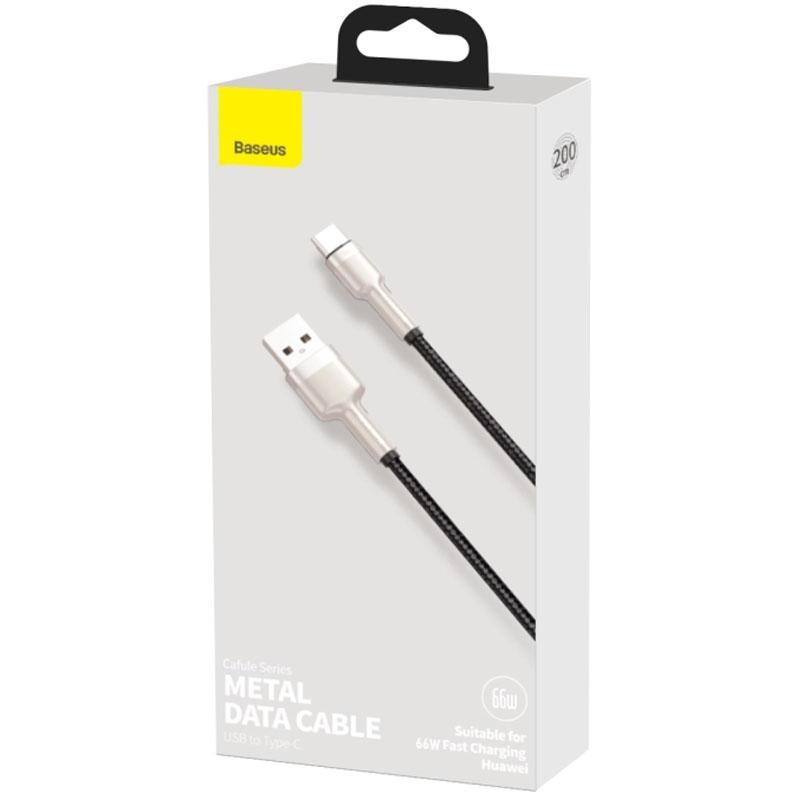 Дата кабель Baseus Cafule Metal Data USB to Type-C 66W (2m) (CAKF0002) на малюнкі №5