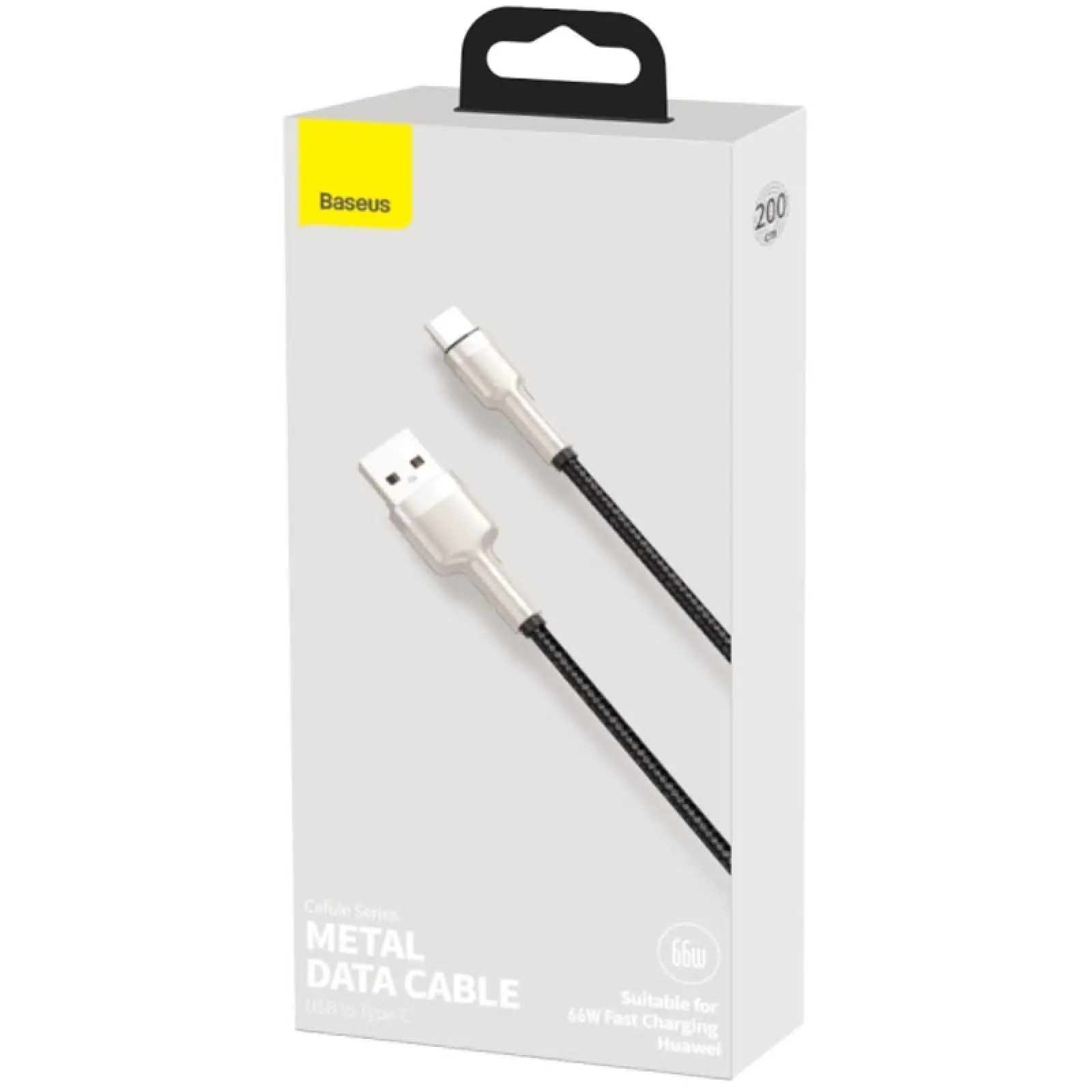 Дата кабель Baseus Cafule Metal Data USB to Type-C 66W (2m) (CAKF0002), Black 4, купить оптом с доставкой
