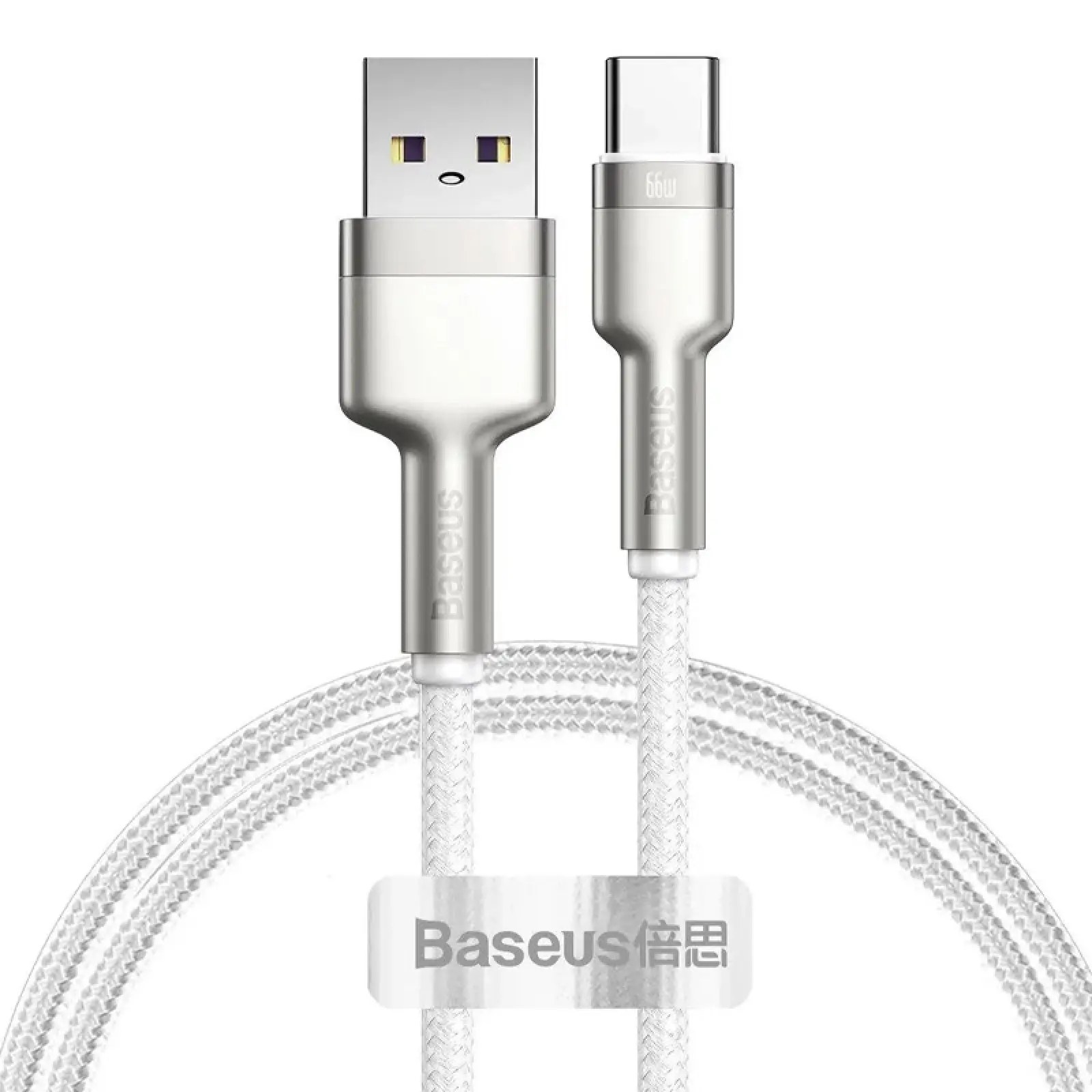 Дата кабель Baseus Cafule Metal Data USB to Type-C 66W (2m) (CAKF0002), White, купить оптом с доставкой