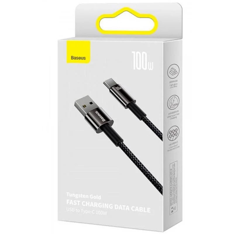 Дата кабель Baseus Tungsten Gold USB to Type-C Cable 100W (1m) (CAWJ00000) на малюнкі №4