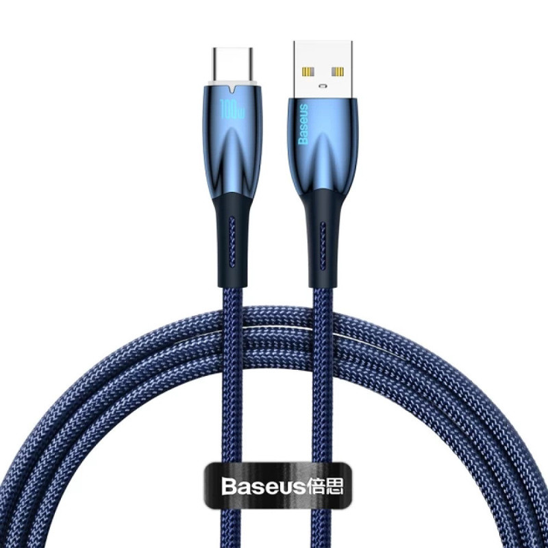Дата кабель Baseus Glimmer Series Fast Charging Data Cable USB to Type-C 100W 2m (CADH00050) на малюнкі №1