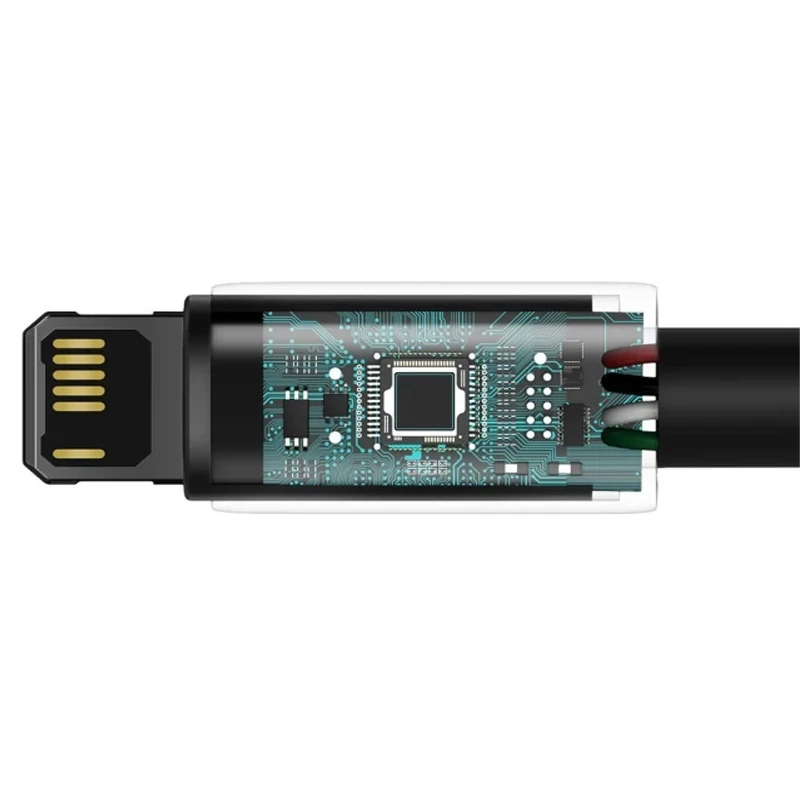 Дата кабель Baseus Tungsten Gold USB to Lightning Cable 2.4A (1m) (CALWJ-0), Black 3, купити оптом з доставкою