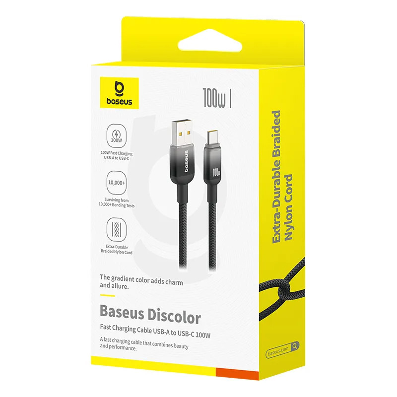 Дата кабель Baseus Discolor Series Fast Charging USB to Type-C 100W (1m) (P10374903) на малюнкі №4
