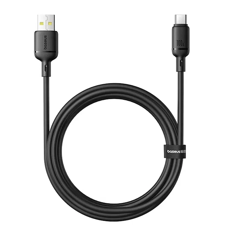 Дата кабель Baseus Silky Series OS Fast Charging USB to Type-C 100W (1m) (P10377703), Cluster Black 1, купить оптом с доставкой