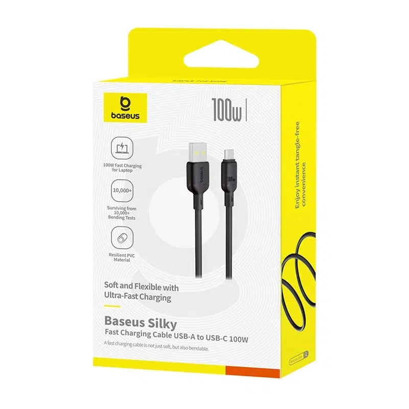 Дата кабель Baseus Silky Series OS Fast Charging USB to Type-C 100W (2m) (P10377703), Cluster Black 4, купить оптом с доставкой