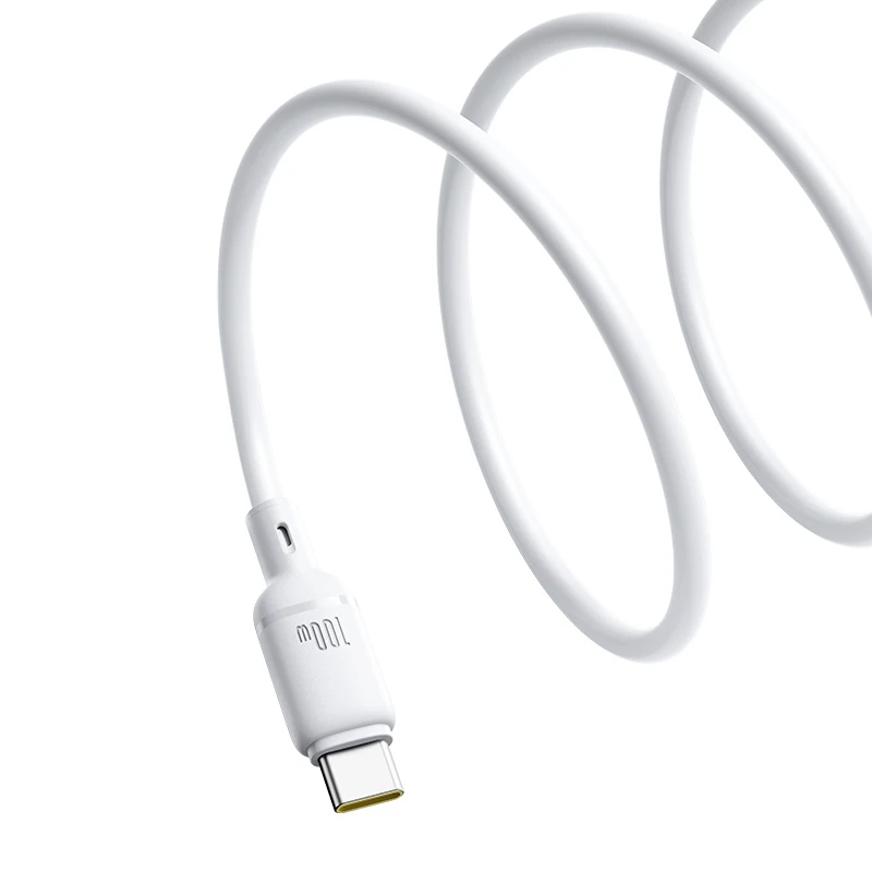 Дата кабель Baseus Silky Series OS Fast Charging USB to Type-C 100W (2m) (P10377703), Moon White 3, купить оптом с доставкой