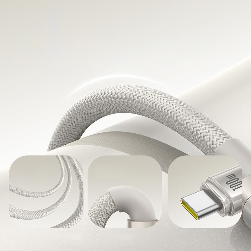 Дата кабель Baseus Titanium Alloy Fast Charging USB to Type-C 100W (1m) (P10378102) на малюнкі №3