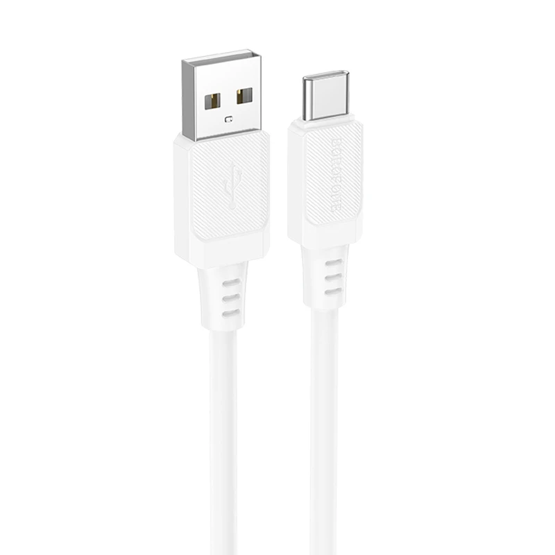 Дата кабель Borofone BX115 Lotto USB to Type-C 3A (1m), White, купить оптом с доставкой
