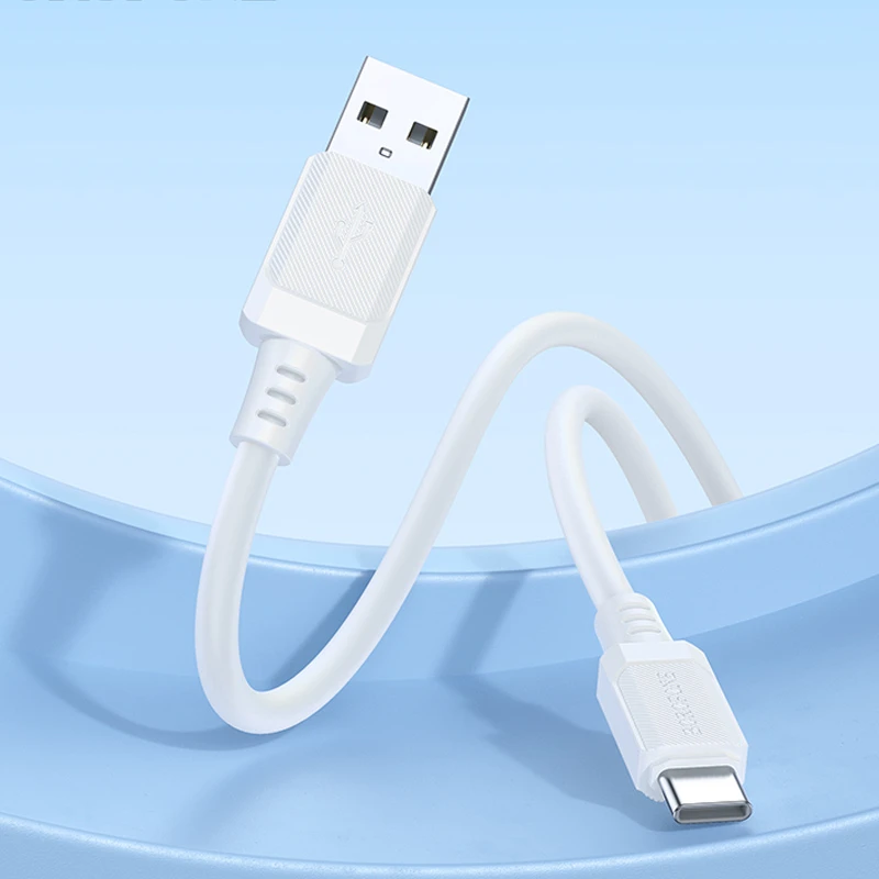 Дата кабель Borofone BX115 Lotto USB to Type-C 3A (1m), White 2, купить оптом с доставкой