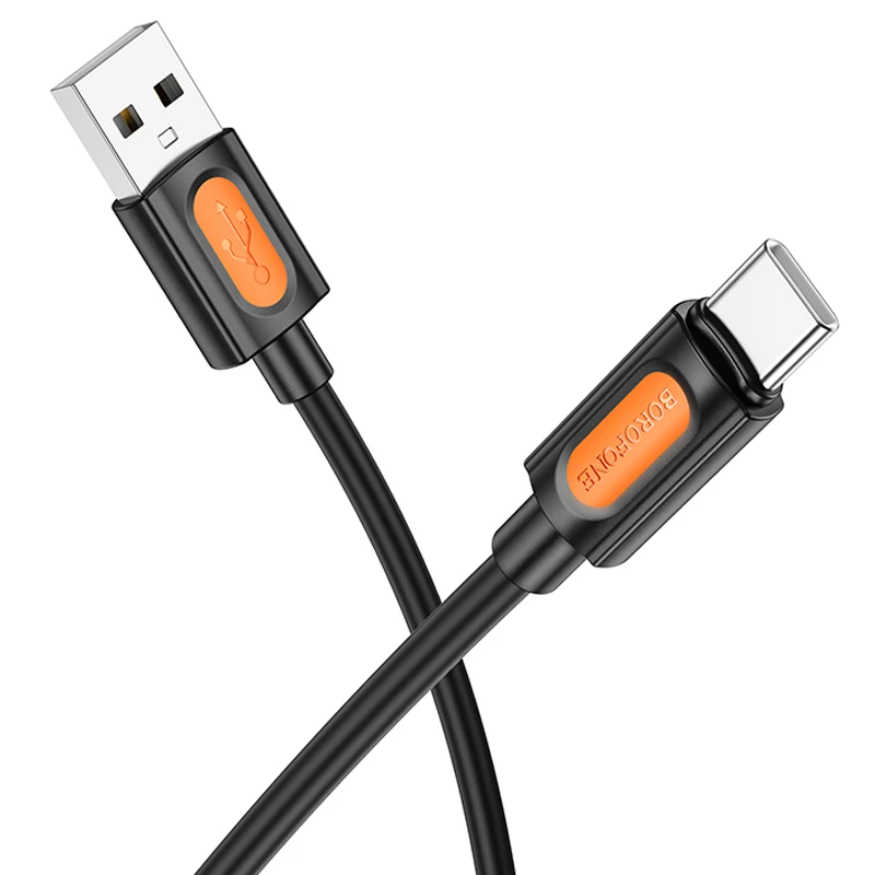 Дата кабель Borofone BX114 Structure USB to Type-C 3A (1m), Black 1, купить оптом с доставкой