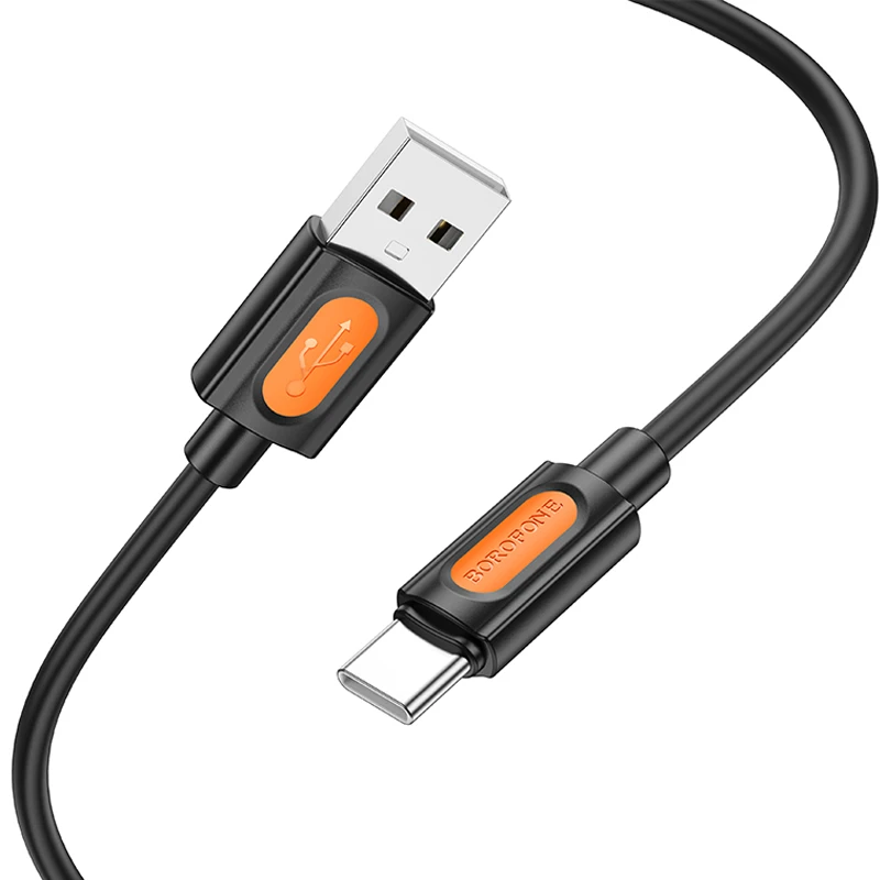 Дата кабель Borofone BX114 Structure USB to Type-C 3A (1m), Black 2, купить оптом с доставкой