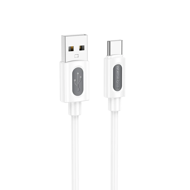 Дата кабель Borofone BX114 Structure USB to Type-C 3A (1m), White, купить оптом с доставкой