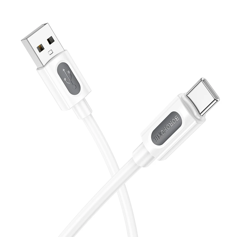 Дата кабель Borofone BX114 Structure USB to Type-C 3A (1m), White 1, купить оптом с доставкой