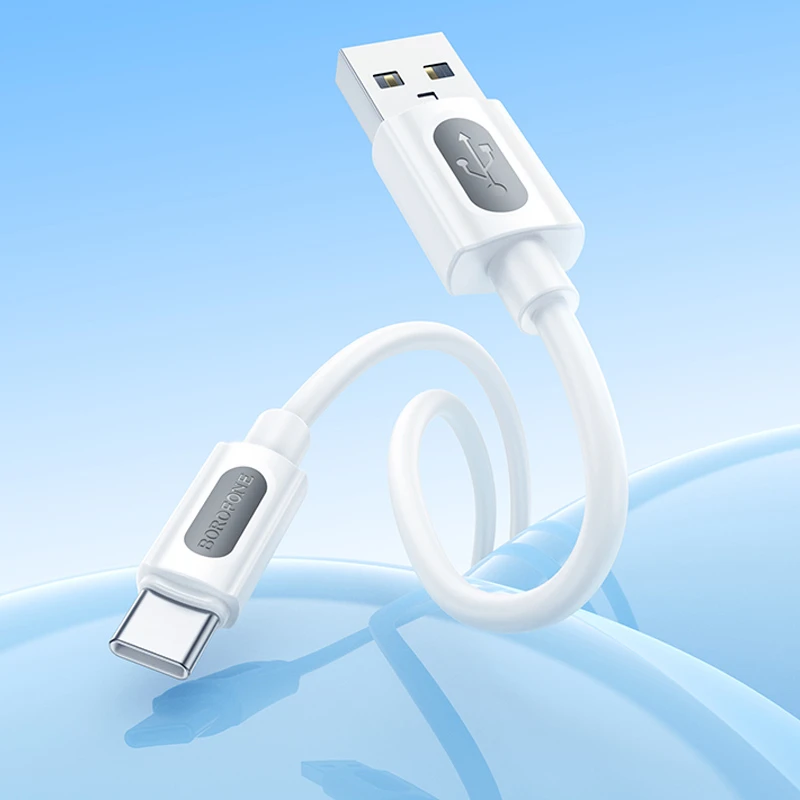 Дата кабель Borofone BX114 Structure USB to Type-C 3A (1m), White 3, купить оптом с доставкой