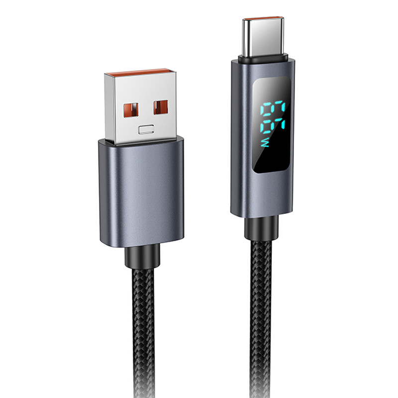 Дата кабель Hoco X112 Favor with display USB to Type-C 5A (1m) на малюнкі №1
