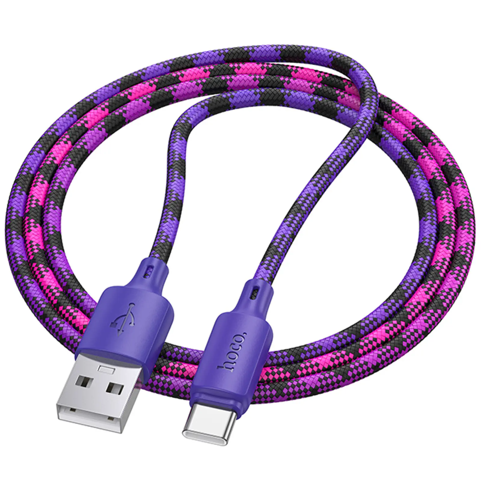 Дата кабель Hoco X116 Meridian USB to Type-C 3A (1m), Gradient Purple Mix 1, купить оптом с доставкой