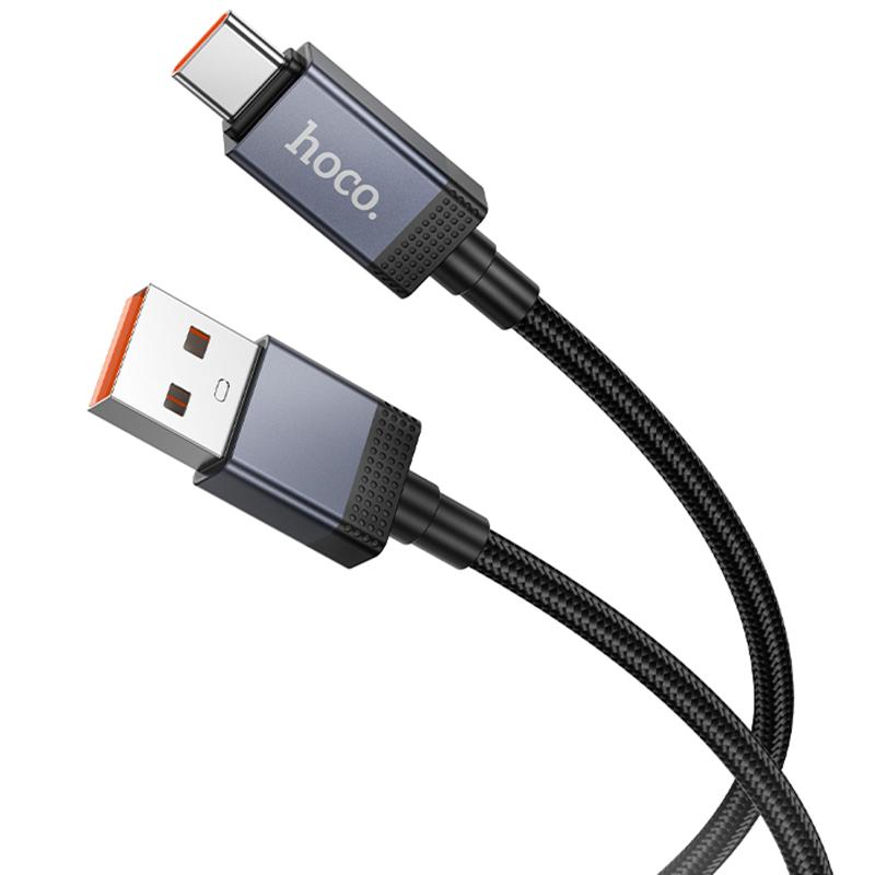 Дата кабель Hoco X118 Generous with display USB to Type-C 5A (1m) на картинке №2
