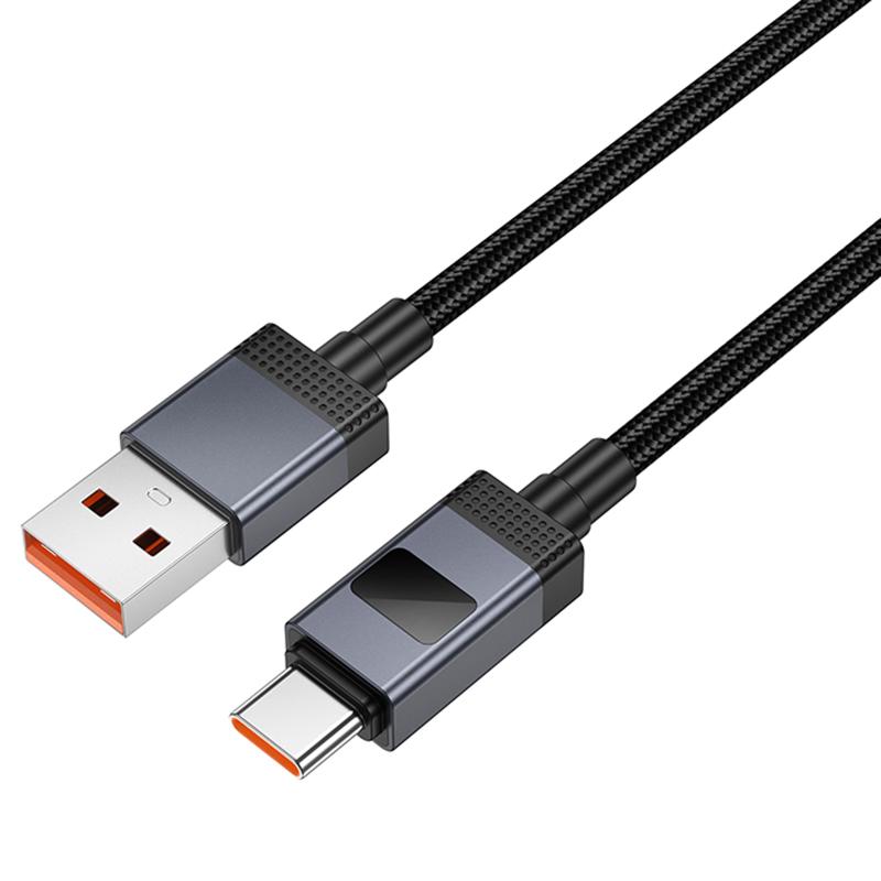 Дата кабель Hoco X118 Generous with display USB to Type-C 5A (1m) на картинке №4
