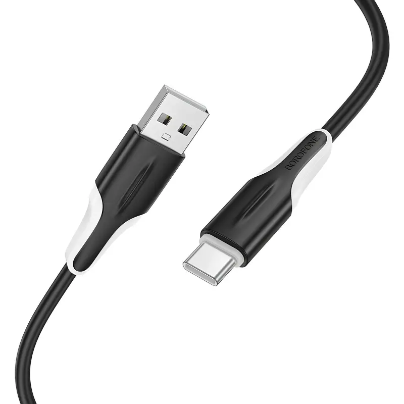 Дата кабель Borofone BX119 New USB to Type-C 3A (1m), Black 2, купить оптом с доставкой
