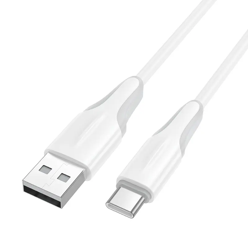 Дата кабель Borofone BX119 New USB to Type-C 3A (1m), White 2, купить оптом с доставкой